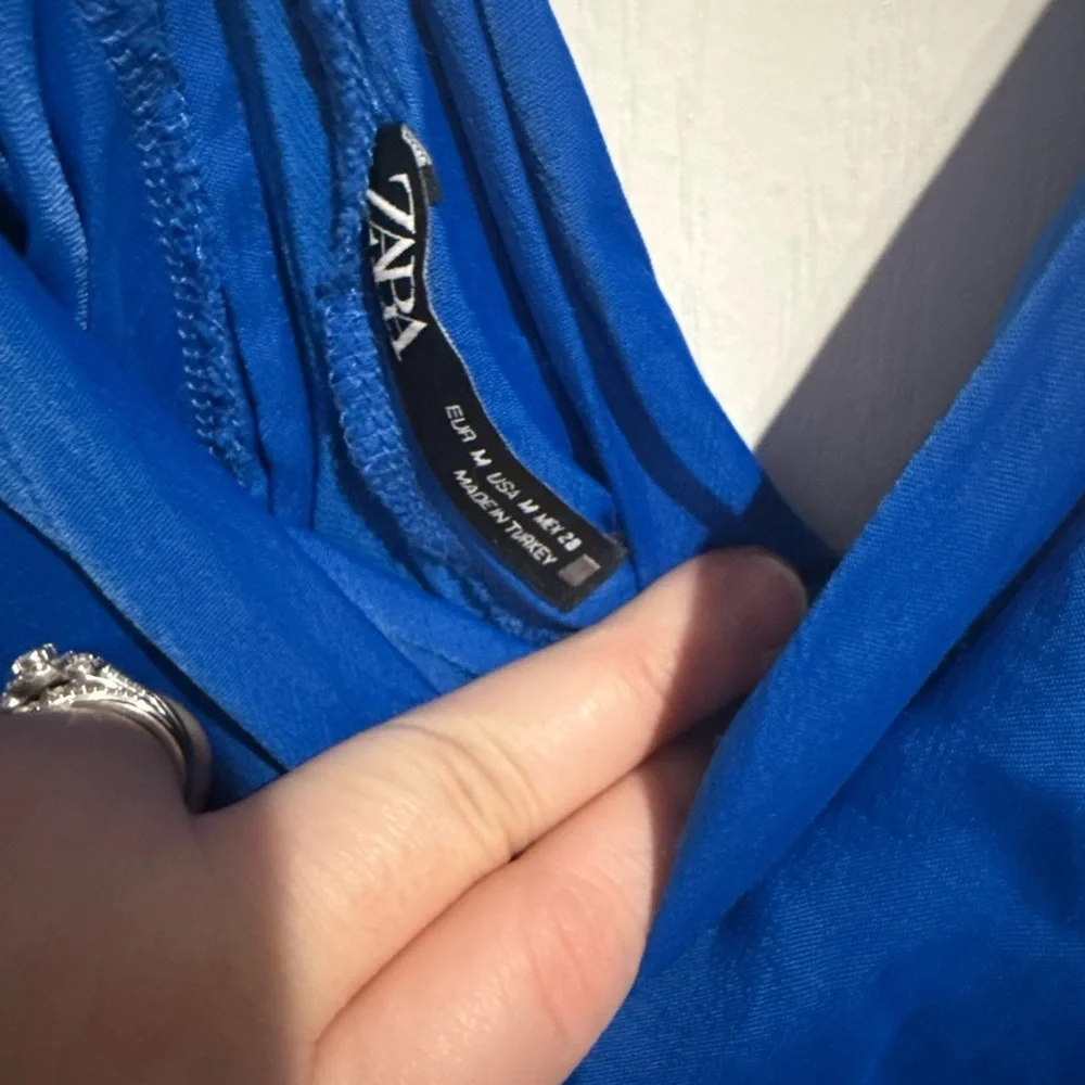 Zara Blue silky Strappy Top - Picture 3 of 4